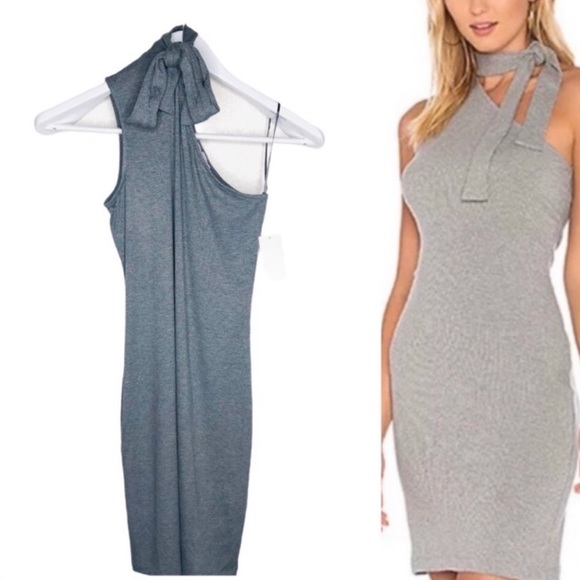 Ribbed Knit Dress One Shoulder Cutout Bodycon NWT 1.State Cocktails Sexy XS - Picture 3 of 11